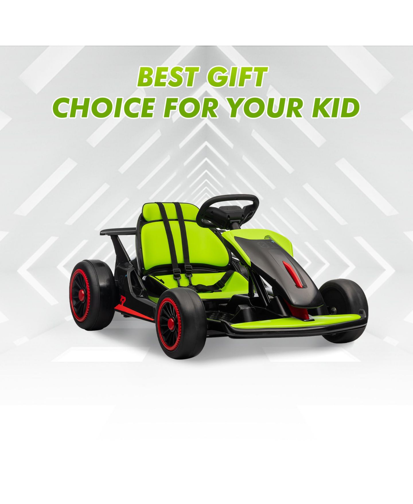 Детская игрушка homfan 49.6 x 26.6 x 11.0 Inch Kids Electric Drift Go Kart, 24V Battery Powered Racing Kart with 10 MPH Speed, 2 Motor for Outdoor Fun — фото 5