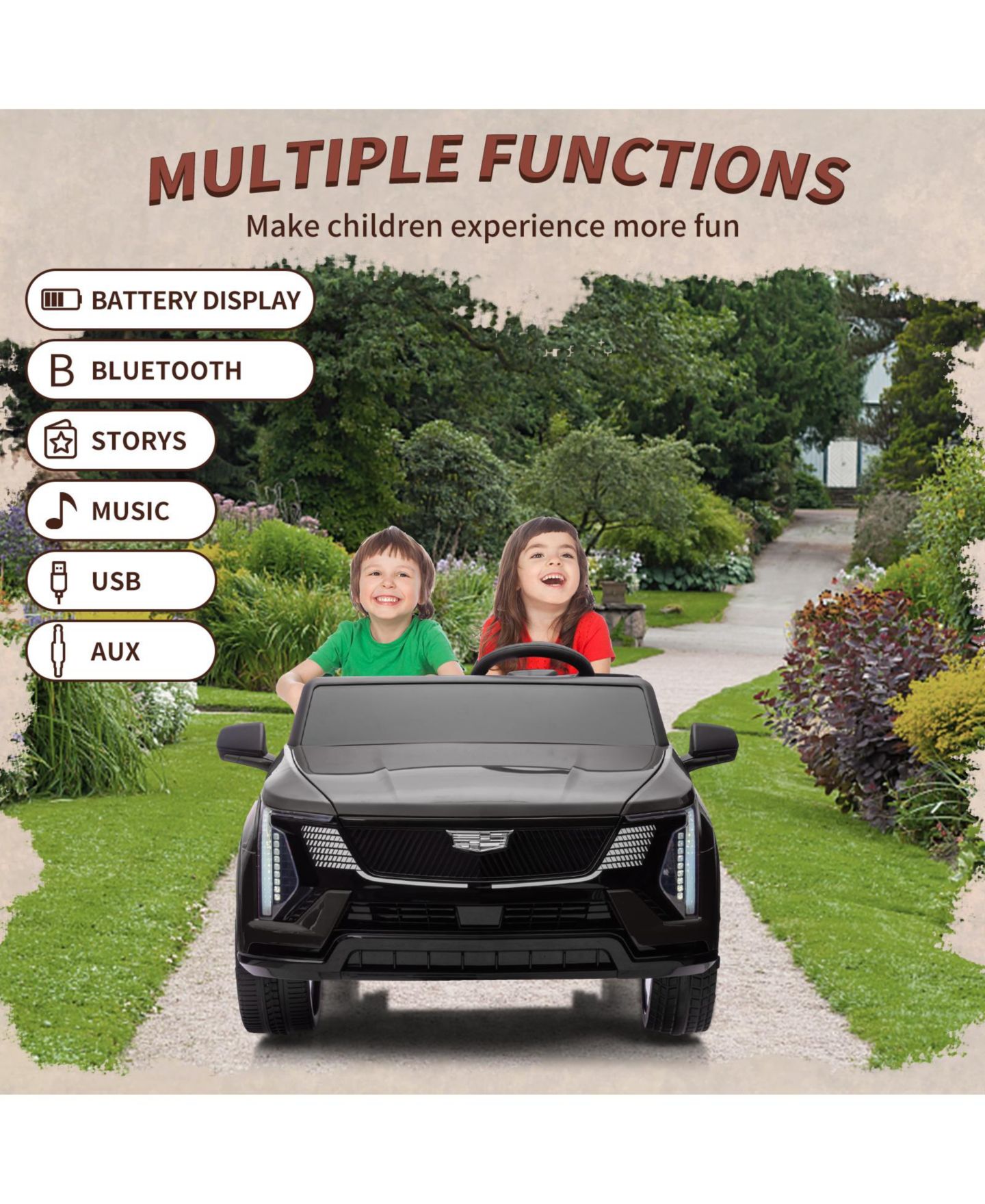 Детская игрушка homfan 24V Licensed Luxury 2-Seater Ride-On Car with Parent Remote Control, Ages 3-8, цвет: Чёрный — фото 8