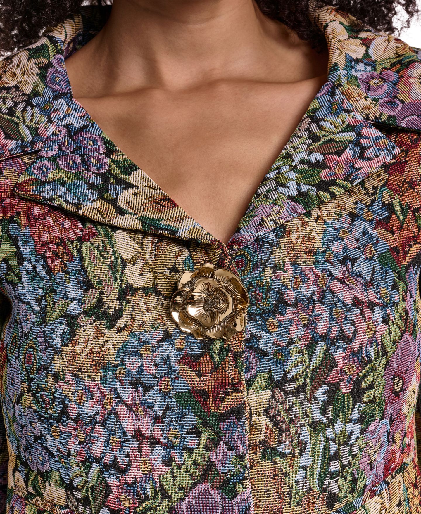 Женская куртка KARL LAGERFELD PARIS Floral Tapestry, цвет: Синий разноцветный — фото 6