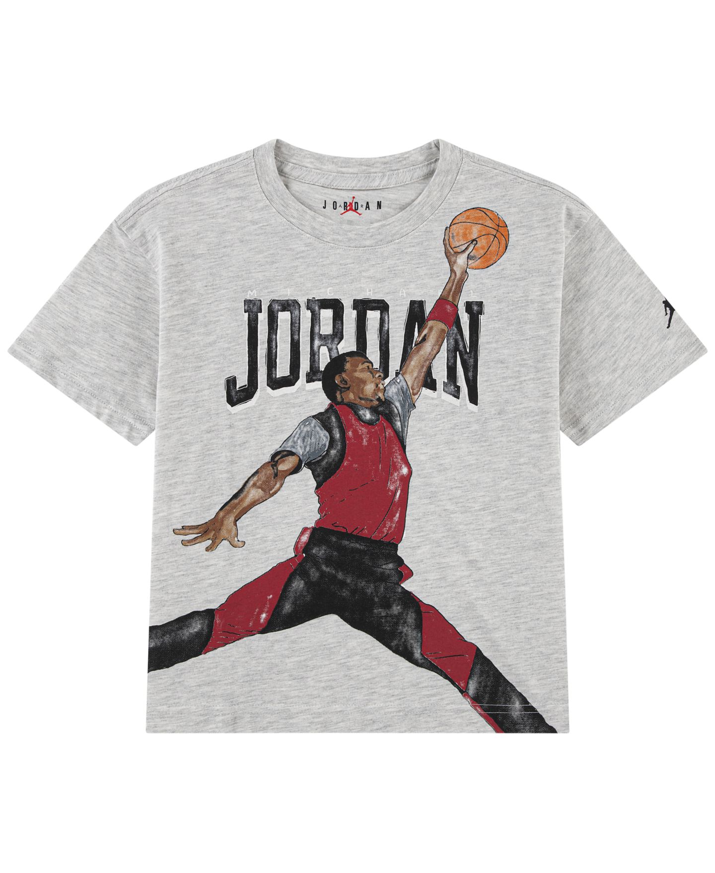 Рубашка Jordan Short-Sleeve Shirt для мальчиков, цвет: Серый меланжевый — фото 1