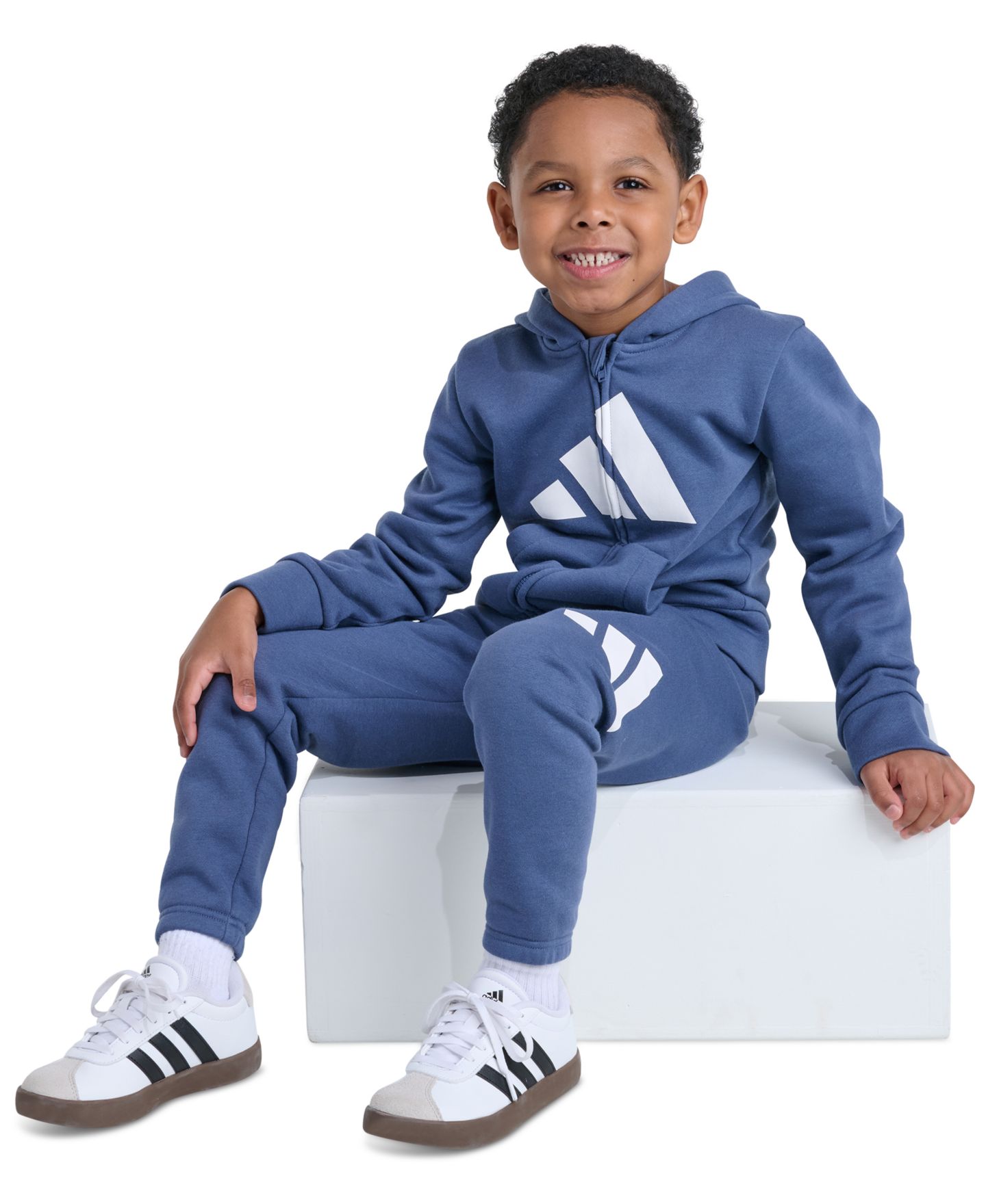 Детский комплект adidas: куртка на молнии и брюки, 2T-7, цвет: Чернильный синий — фото 2