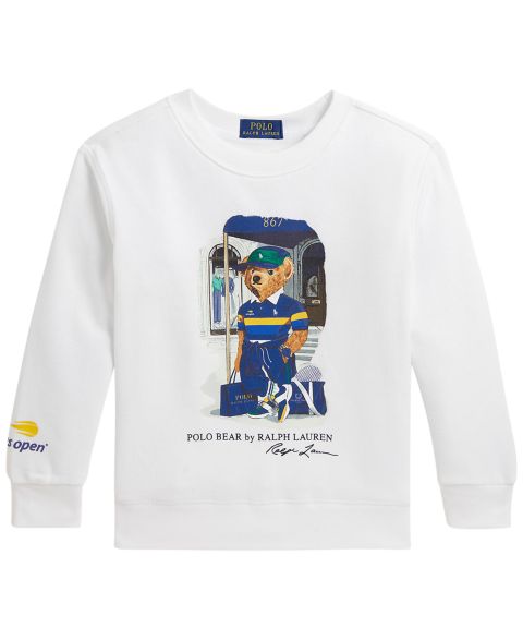 Свитшот Polo Ralph Lauren US Open Polo Bear Long-Sleeve Sweatshirt для мальчиков, цвет: Белый