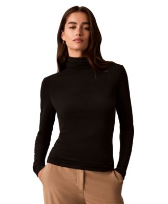 Women's Long-Sleeve Crepe Jersey Top