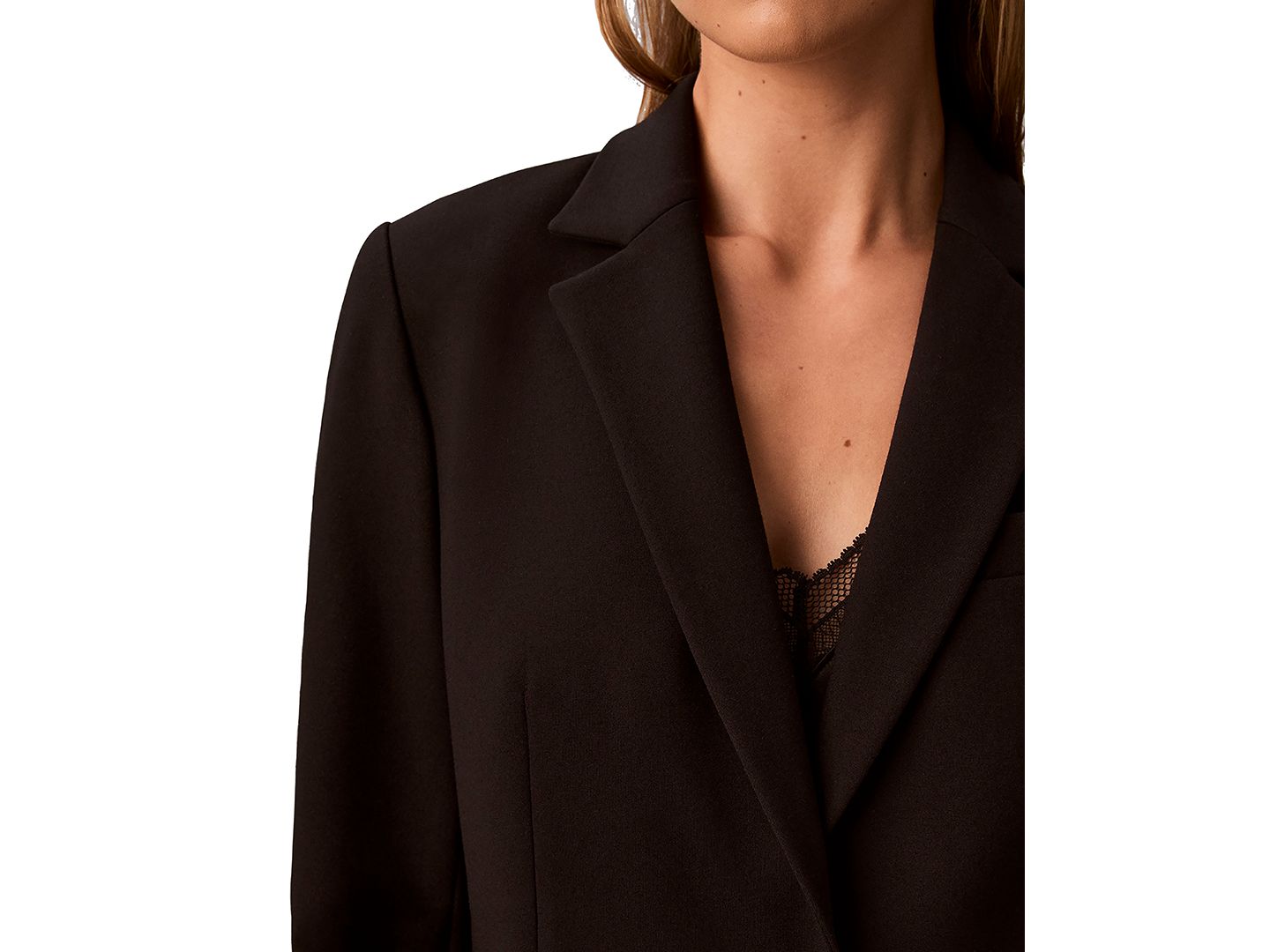 Женская куртка Calvin Klein Notch Collar One-Button, цвет: Чёрный — фото 7