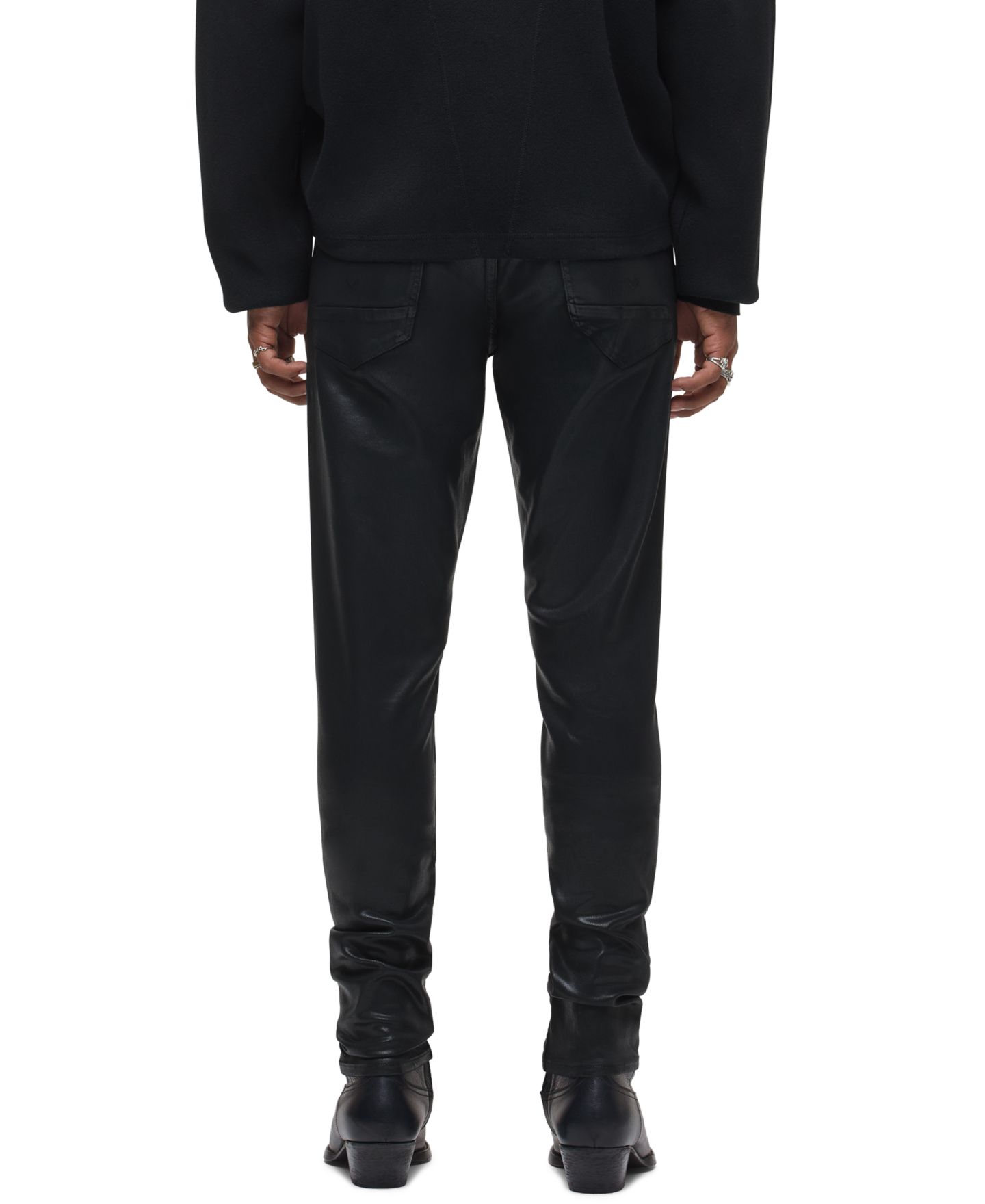 Мужские джинсы Hudson Jeans Zack Skinny Zip-Fly Mid-rise, цвет: Угольно-чёрный — фото 4
