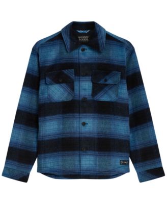 Men's Wool-Blend Checker Shacket 