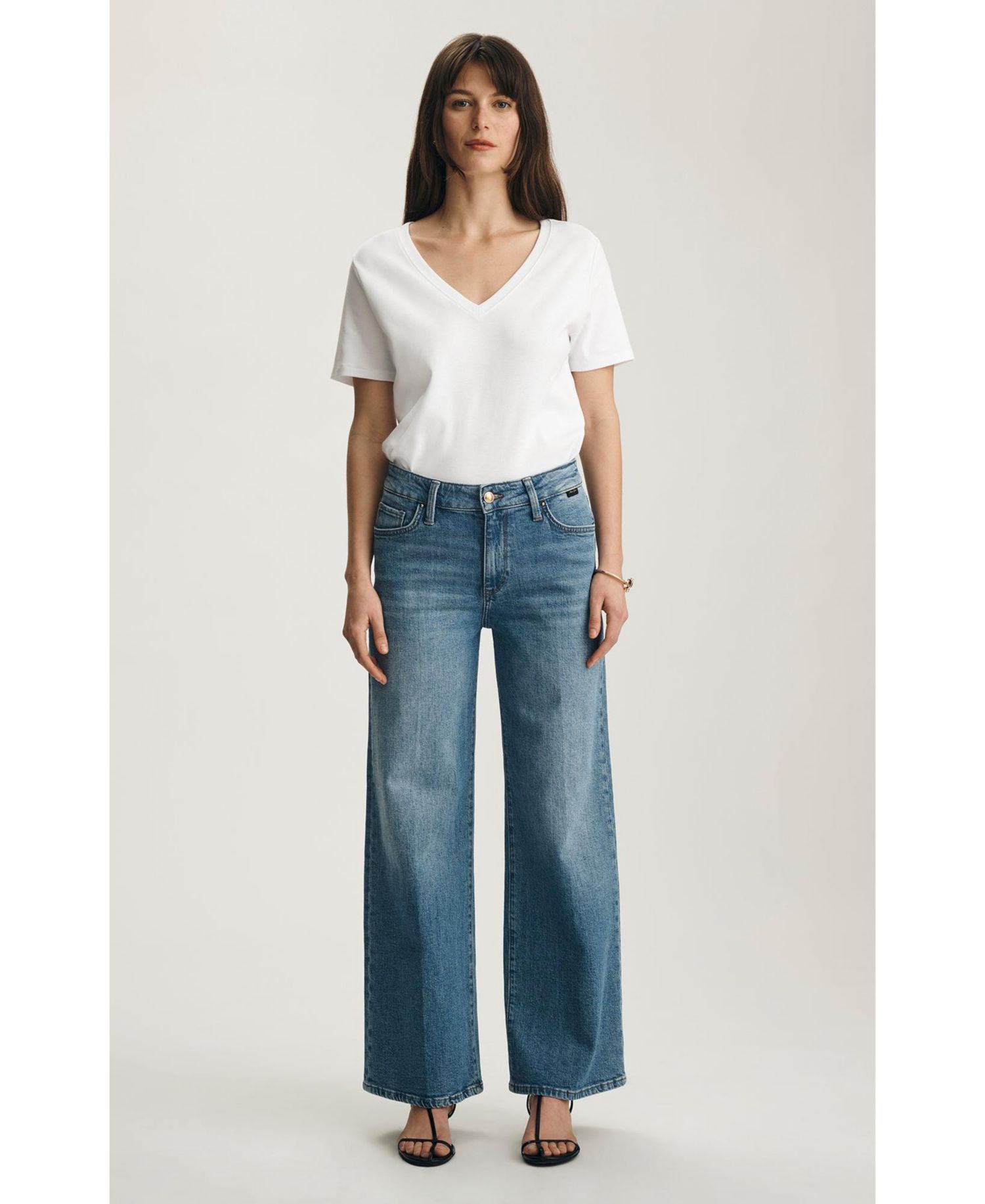 Women's Paloma Mid Rise Wide Leg In Mid Rise Mid Brushed Gold Premium