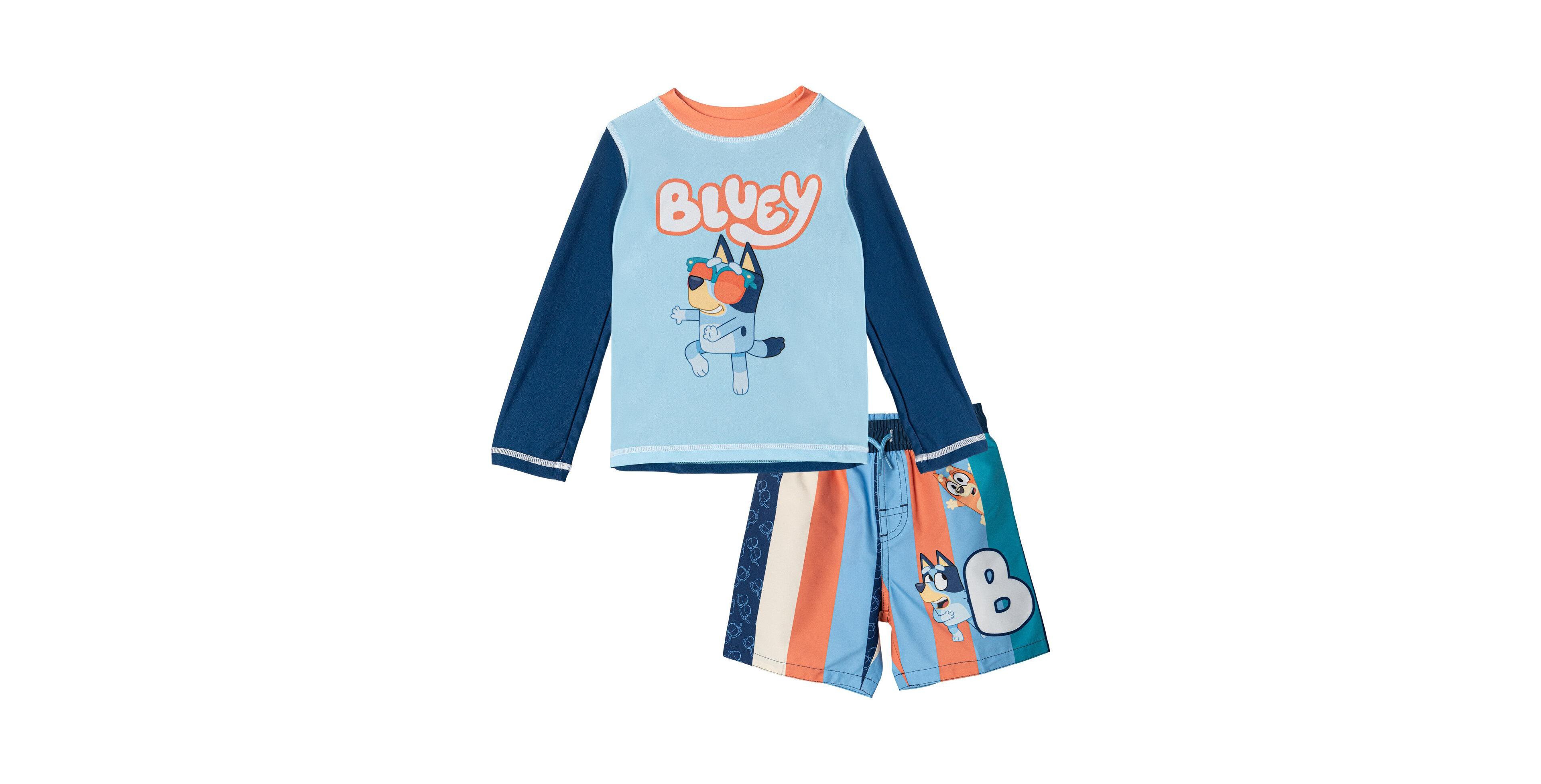 Bluey Baby Boys (12M - 18M) Piece Rash Guard and Swim Trunks Set