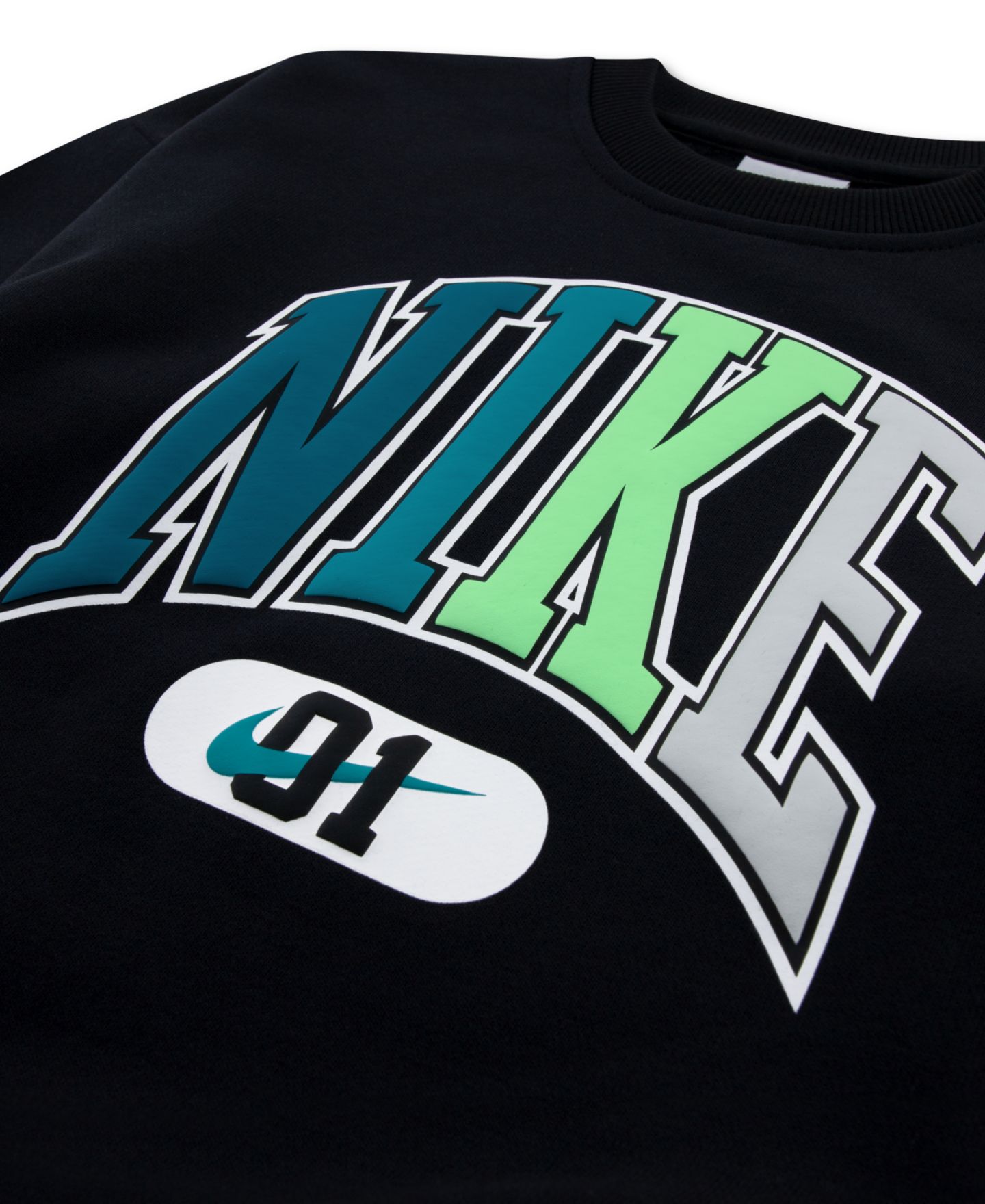 Свитшот Nike Sportswear Multisport Fleece Crewneck Sweatshirt для мальчиков, цвет: Чёрный — фото 3