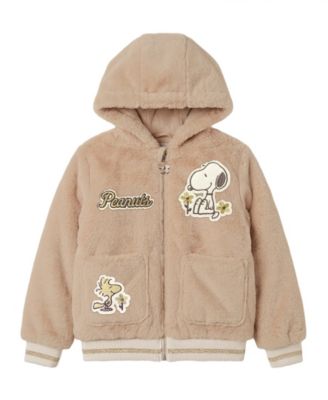 Girls' 2T-6X Snoopy Faux Fur Full-Zip Hooded Jacket