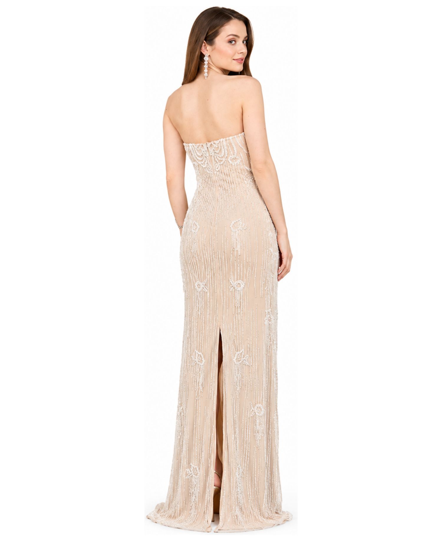 Women's Strapless Beaded Wedding Gown