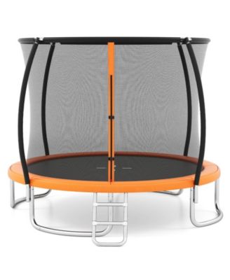 10FT Outdoor Trampoline with Safety Enclosure Net Anti-Rust Galvanized Steel Frame