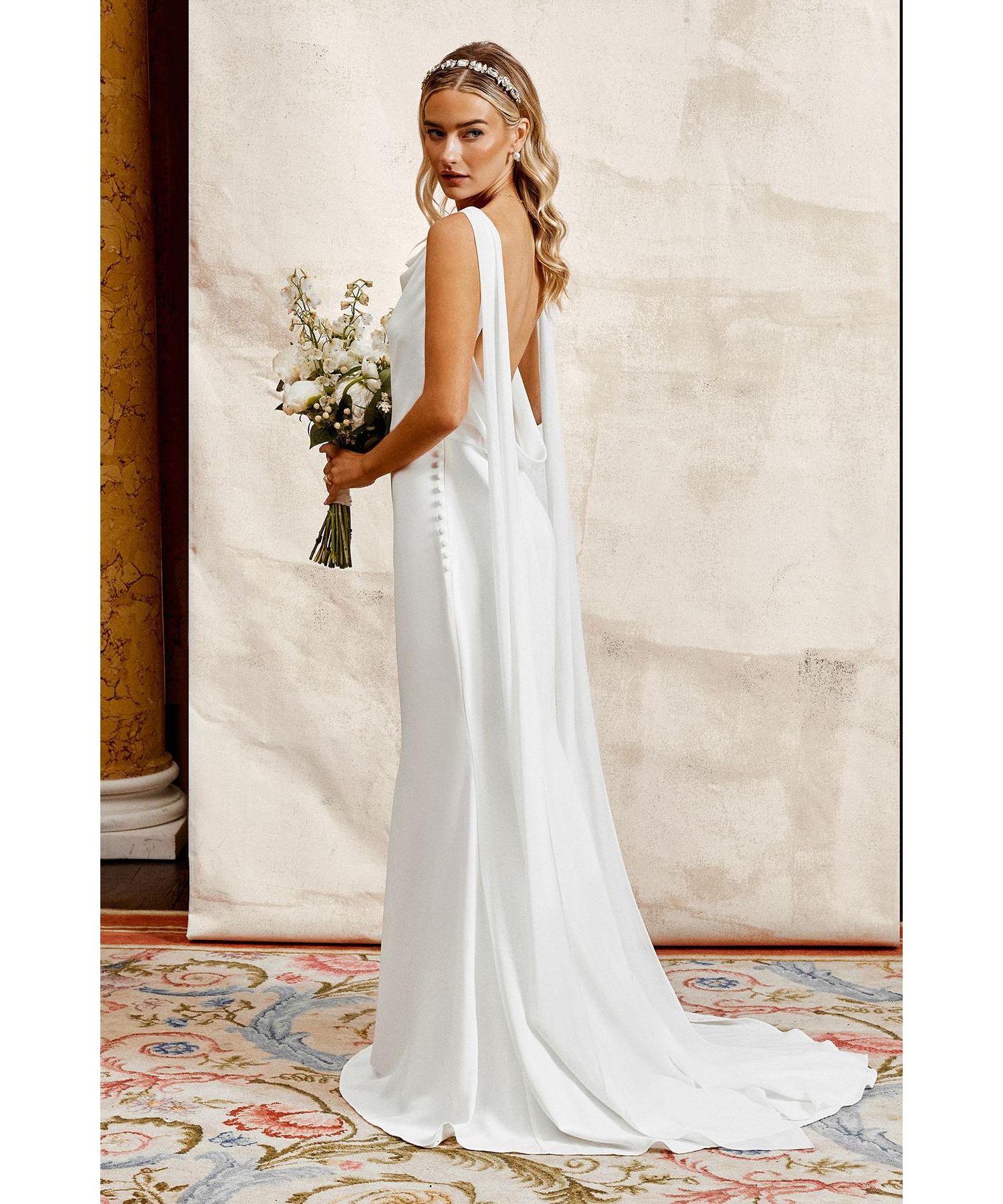 Women's Chiffon Cowl Neck Maxi Dress