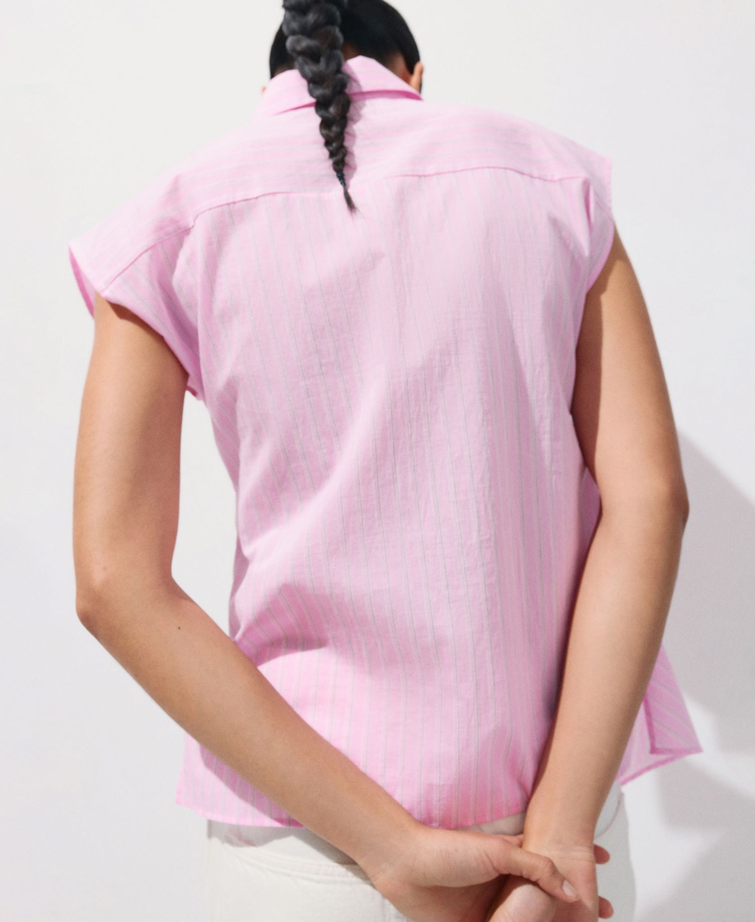 Women's Striped Knotted Cotton Shirt