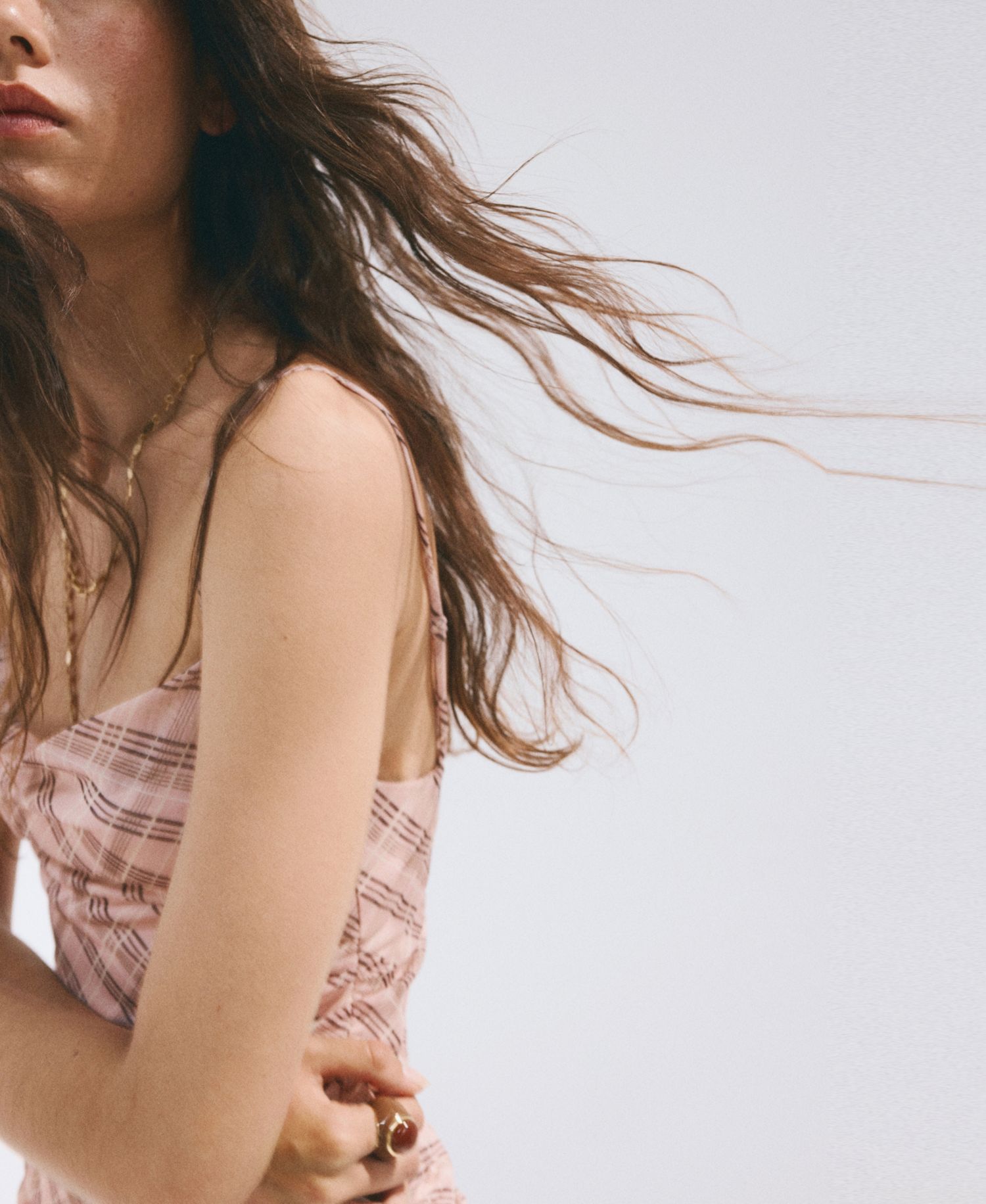 Women's Gathered Checked Dress
