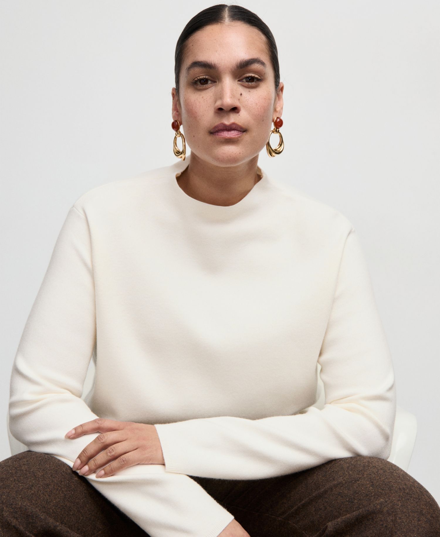 Women's Perkins Neck Knitted Sweater