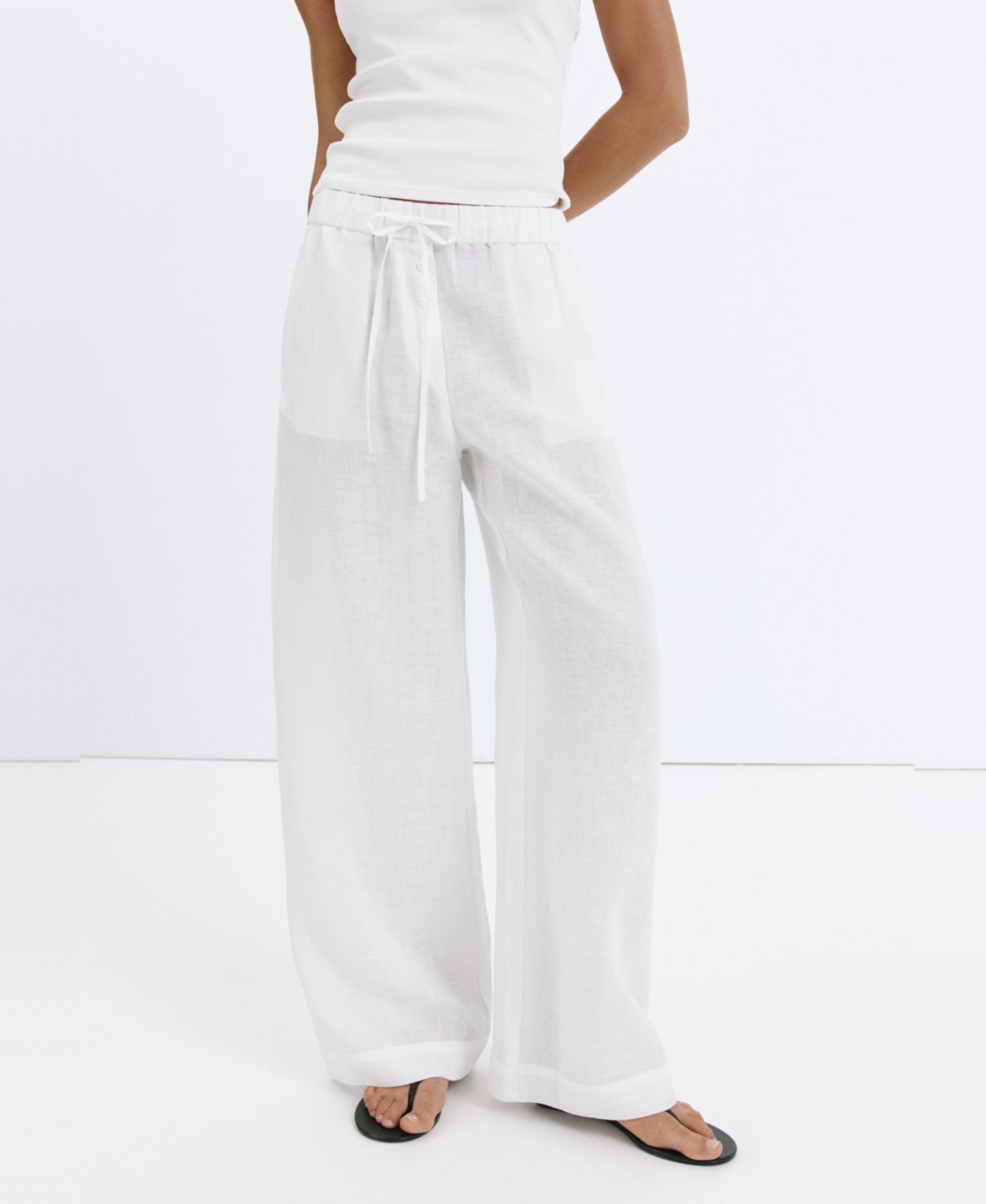Women's Wide-Leg Linen Pants