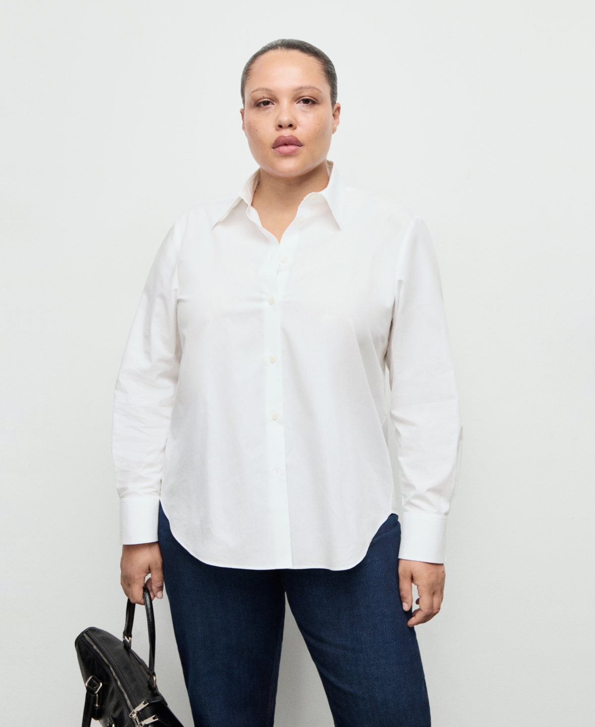 Mango Women's Cotton And Lyocell Blend Straight Shirt