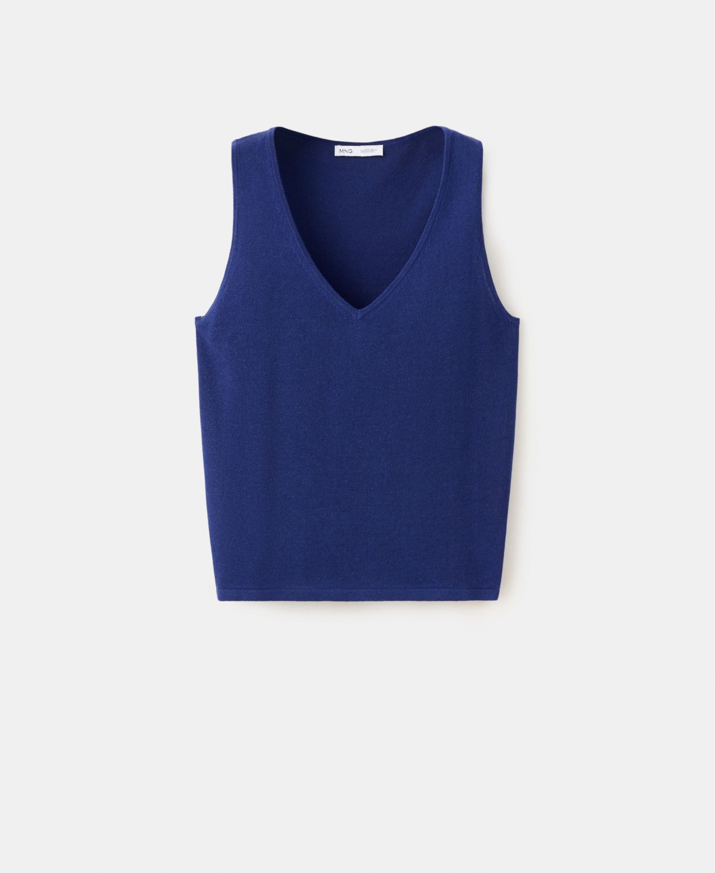 Женский топ Mango V-Neck Knit, цвет: Яркий синий — фото 2