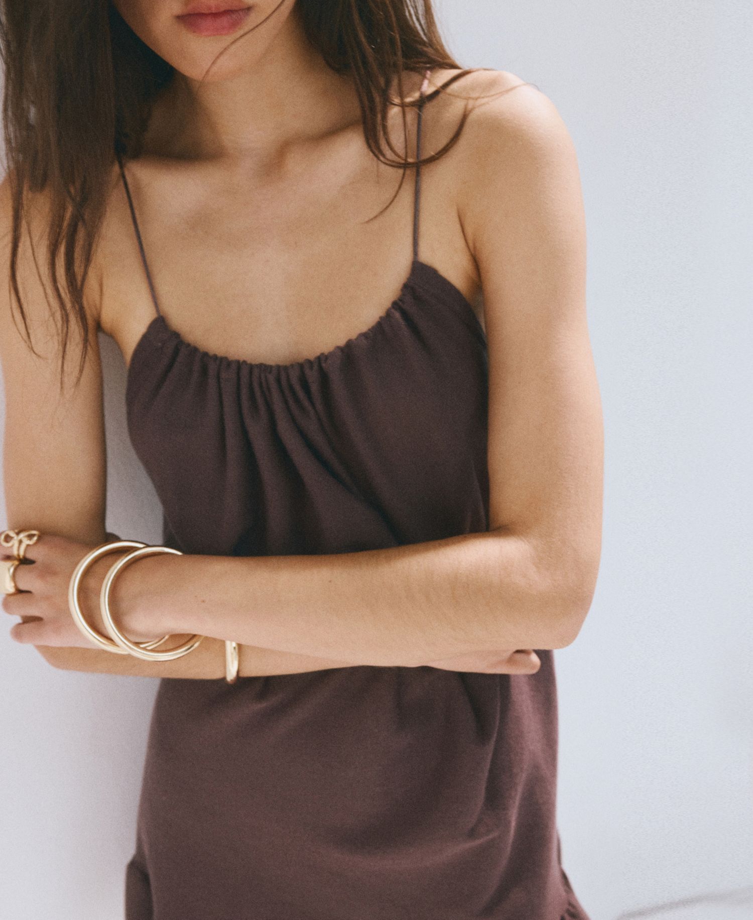 Women's Gathered Neckline Knit Dress