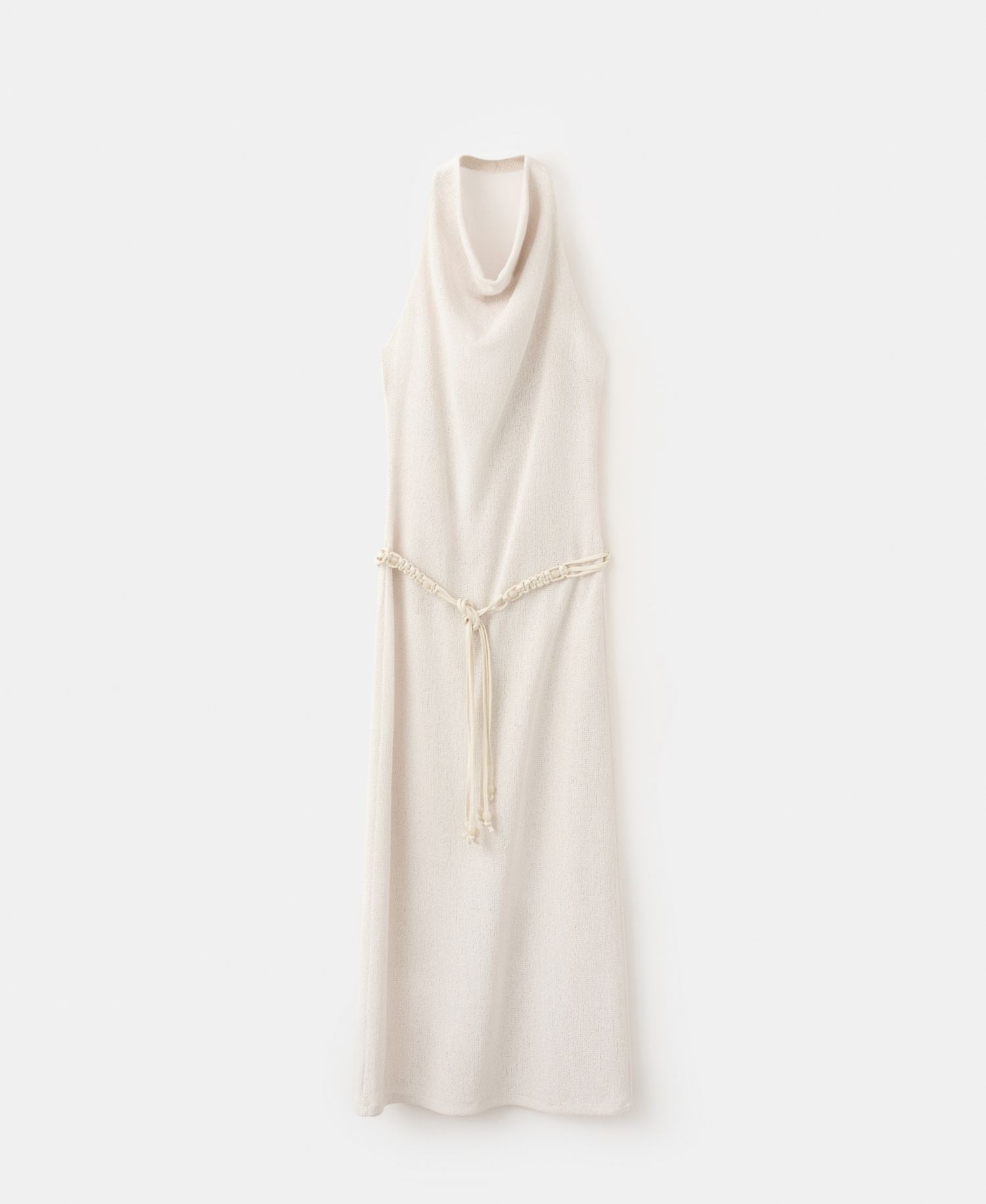Women's Belted Knit Halter Dress