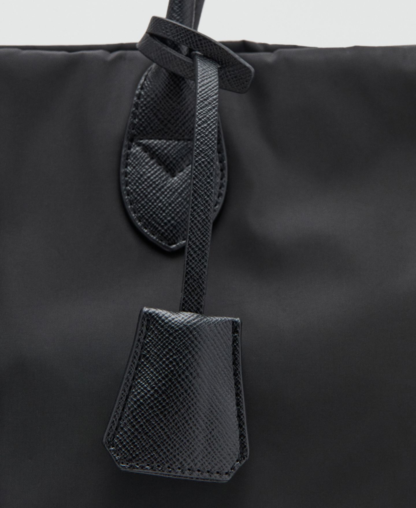 Женская сумка MANGO Double Handle Shopper, цвет: Чёрный — фото 3