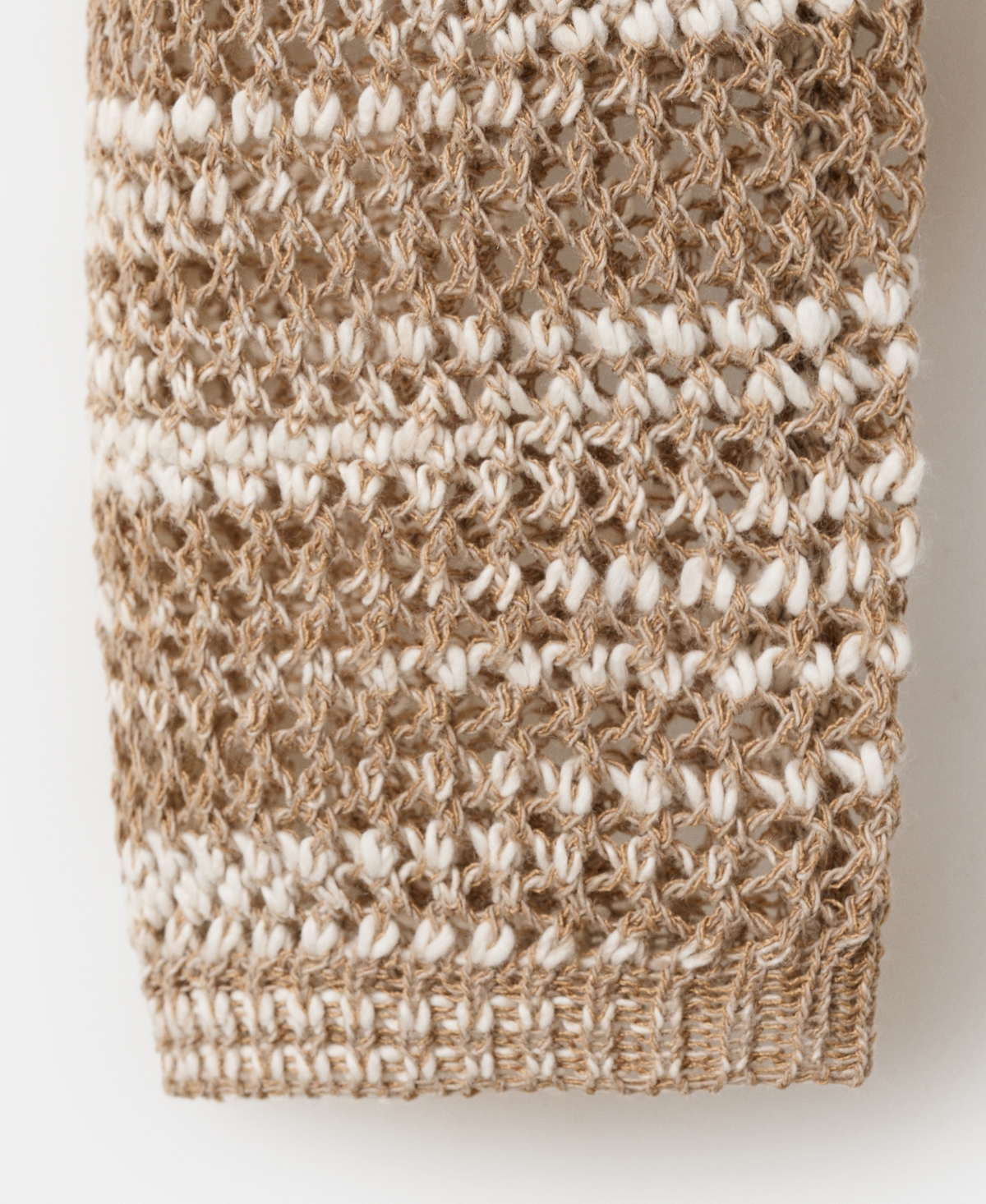 Mango Women's Two-Tone Crocheted Sweater