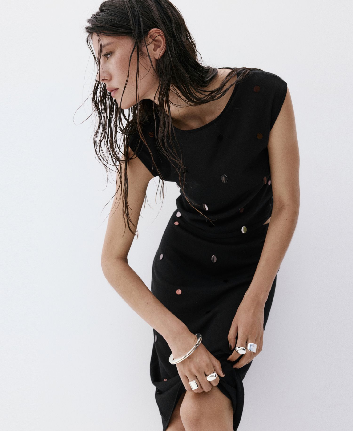 Women's Fine-Knit Sequined Skirt