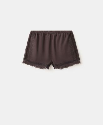 Women's Lace Detail Straight Shorts