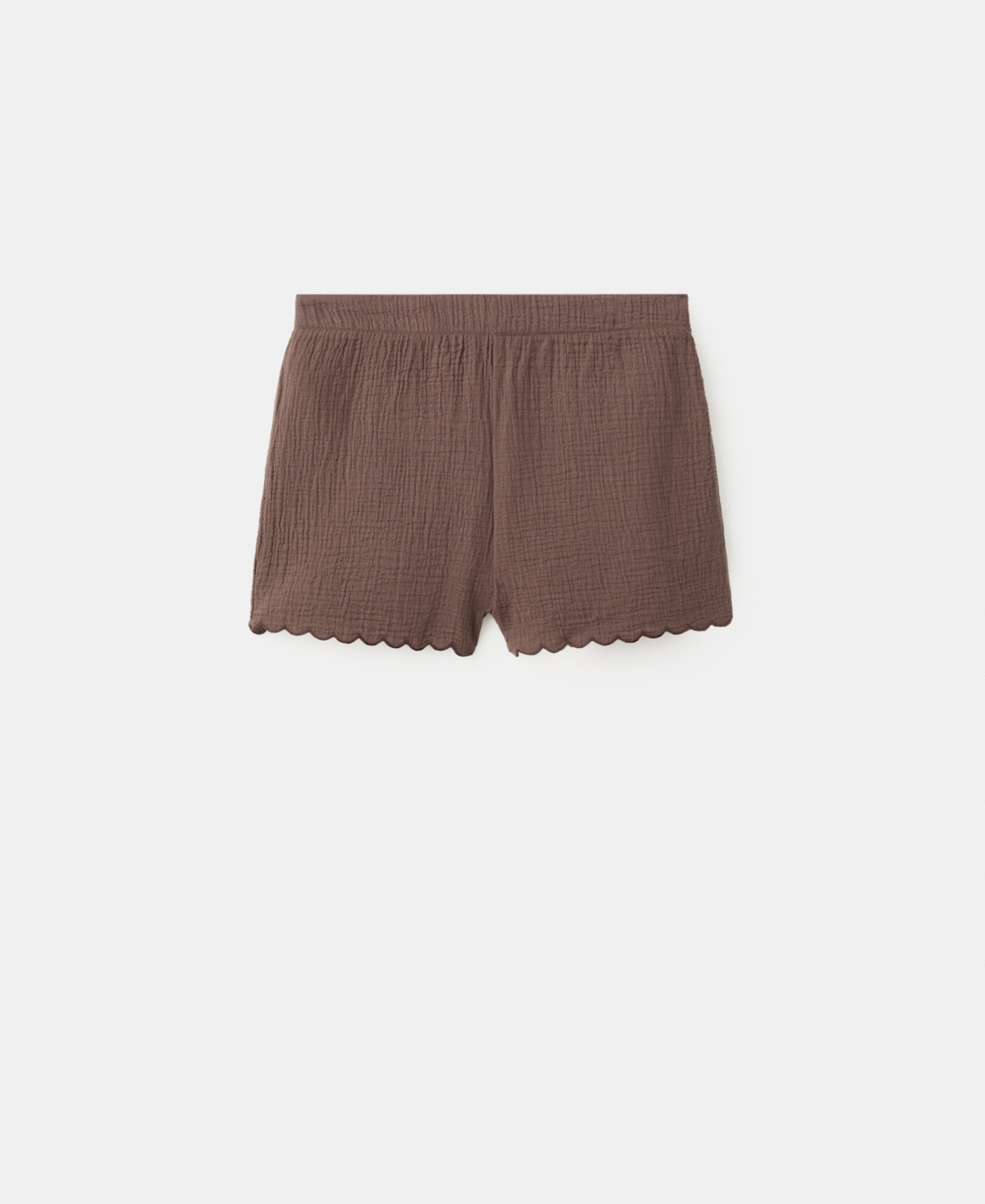 Mango Women's Scalloped Details Cotton Shorts In Dark Brown