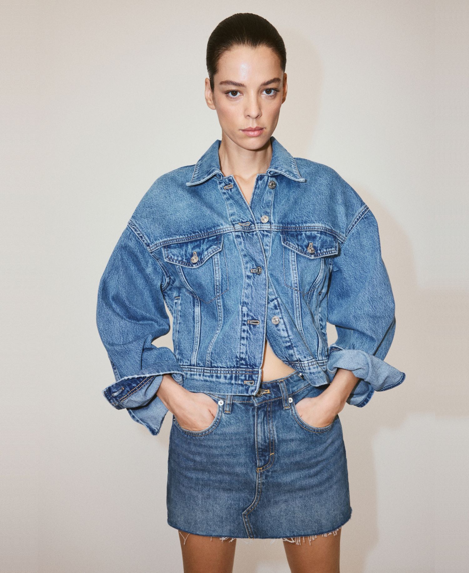 Women's Mid-Rise Denim Skirt