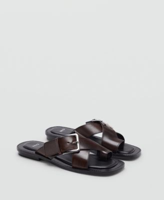 Women's Crossed Straps Leather Sandals