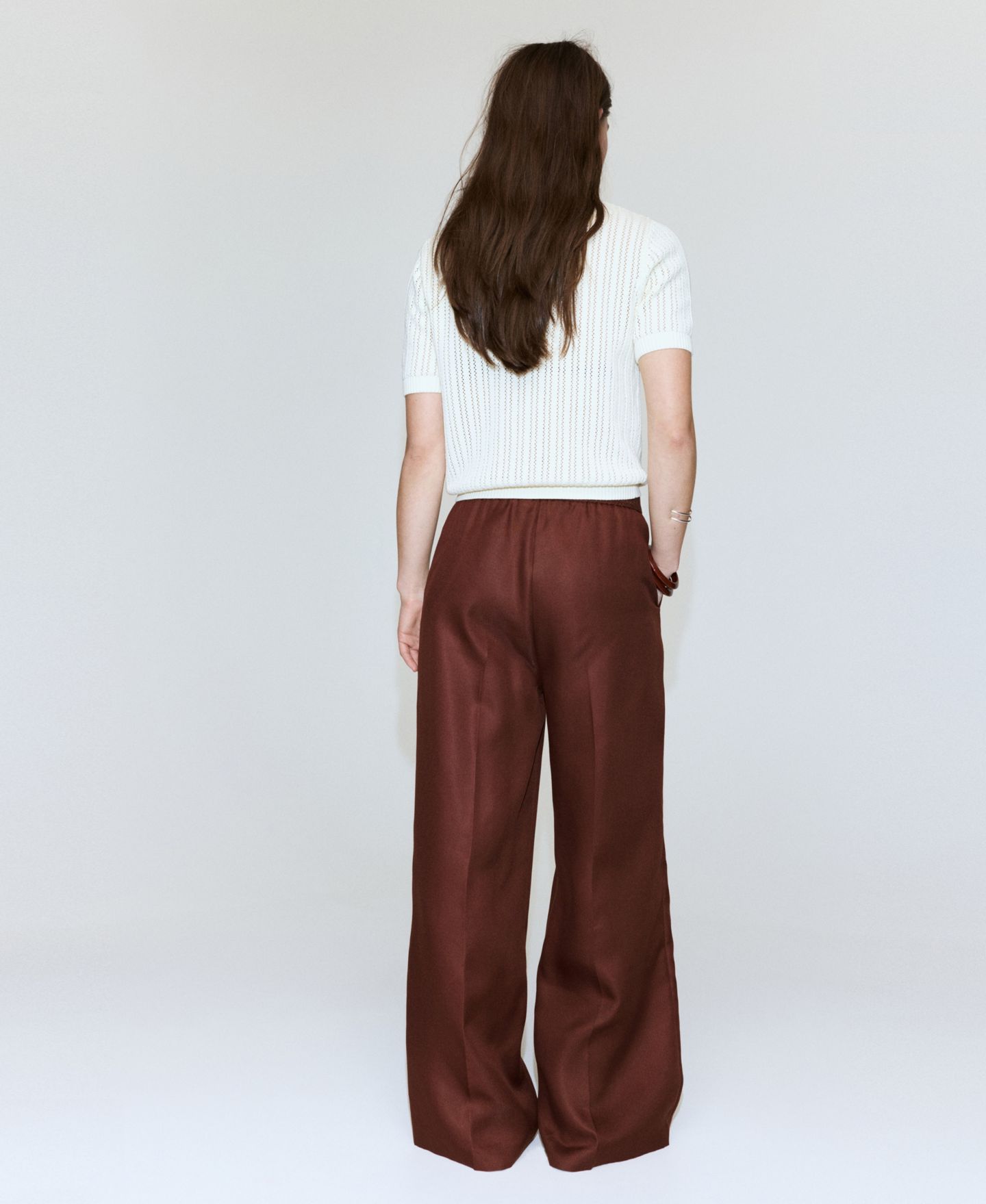 Женские брюки MANGO High-Waisted Lyocell, цвет: Бежевый / Хаки — фото 18