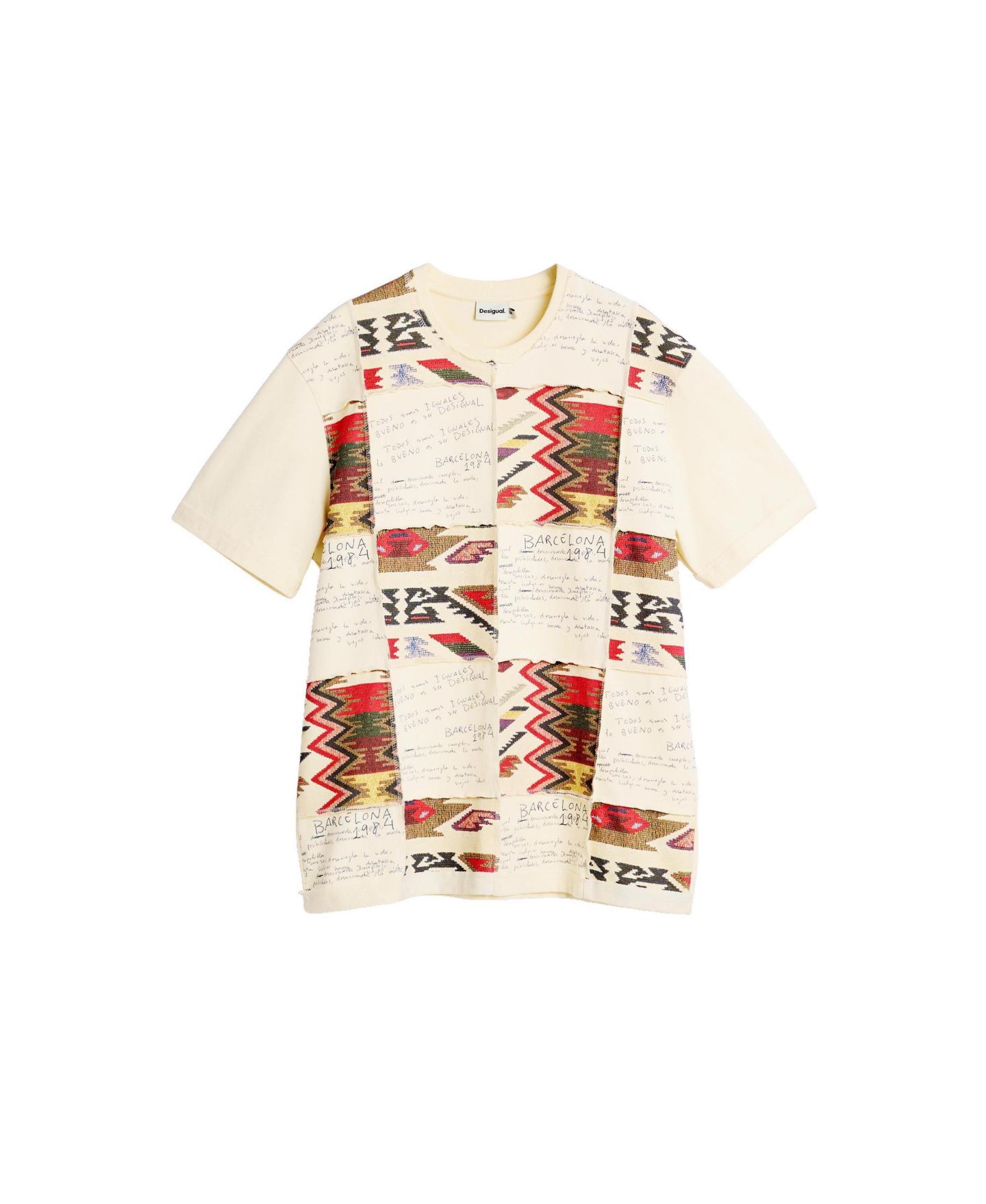 Мужская футболка Desigual Ethnic print, цвет: Молочный белый — фото 6