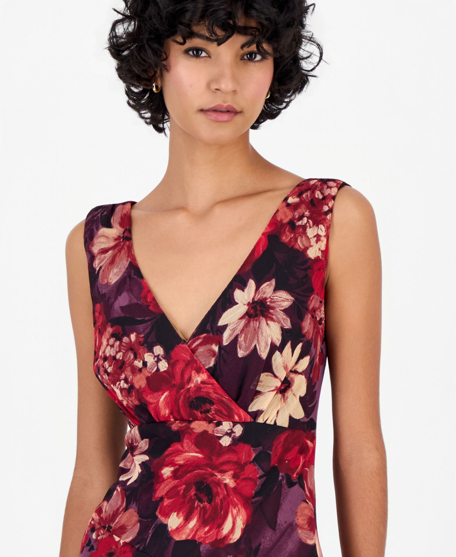 Petite Floral Asymmetrical Dress