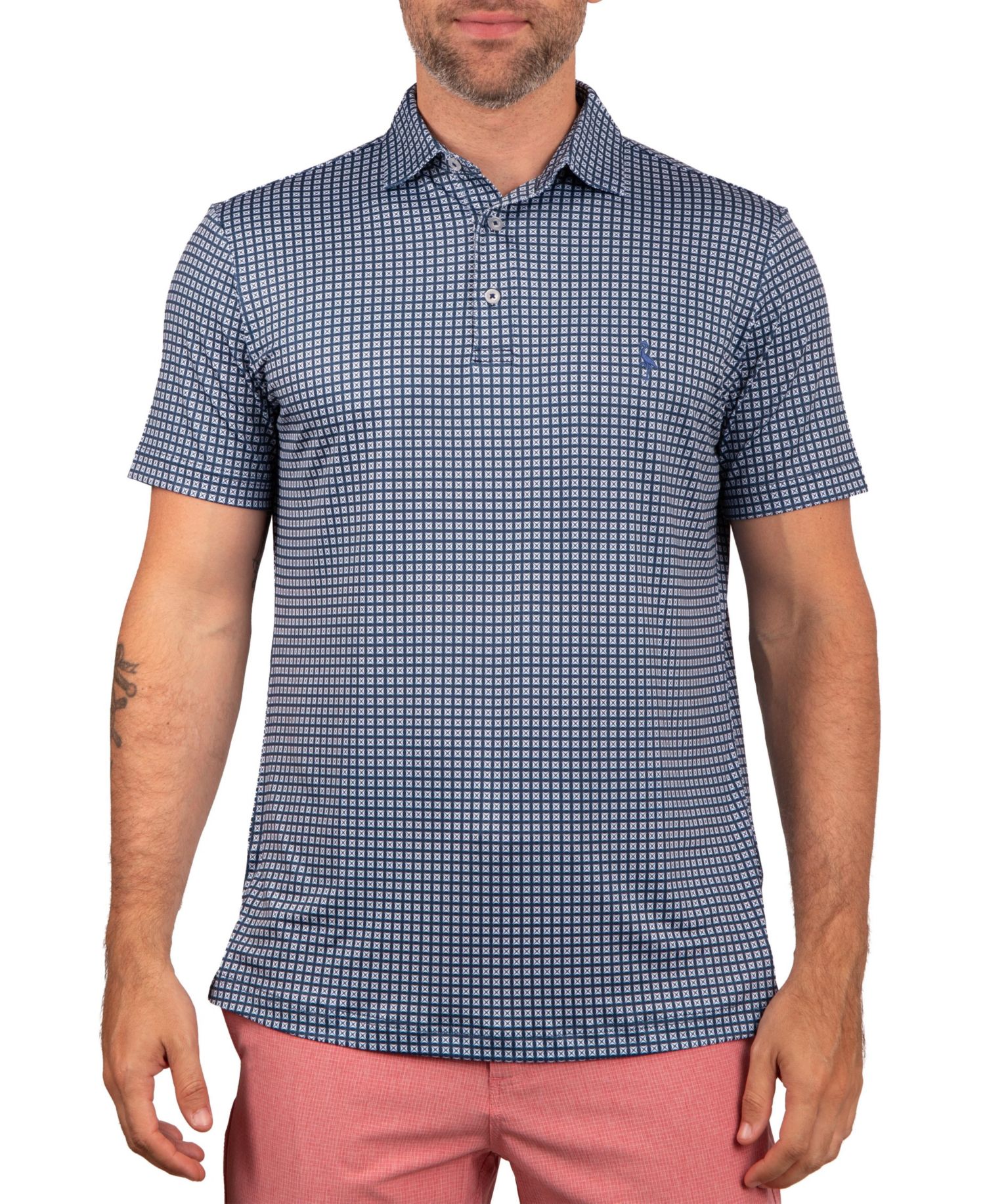 Men's Square Geo Performance Polo