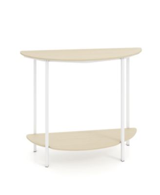 Half Moon Entryway Console Table with Storage