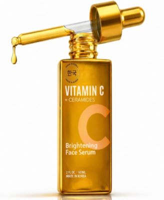 Vitamin C and Ceramides Brightening Face Serum - Korean Skin Care Radiance and Barrier Repair Treatment