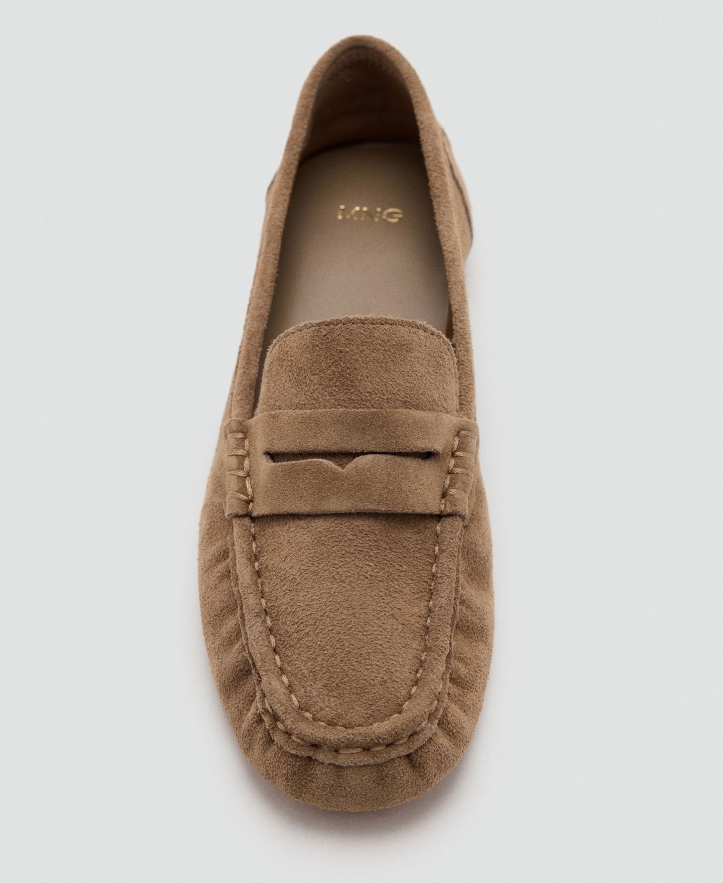 Женские туфли MANGO Suede Penny, цвет: Средний коричневый — фото 2