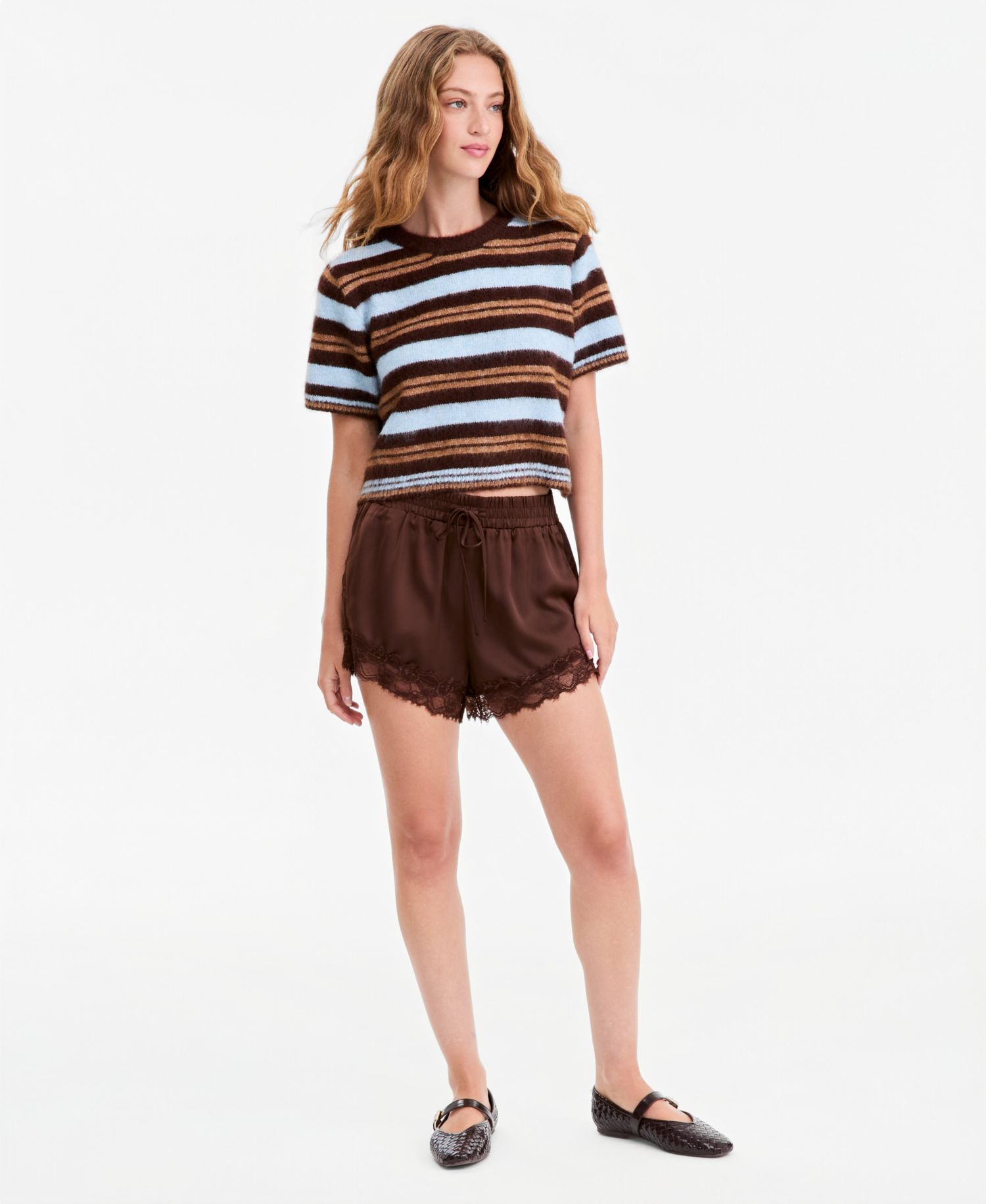Women's Pull-On Satin Lace Shorts, 1-5/8" Inseam