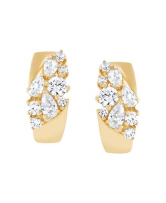 Lab-Grown White Sapphire (1-7/8 ct. t.w.) Hoop Earrings in 14k Yellow Gold-Plated Sterling Silver