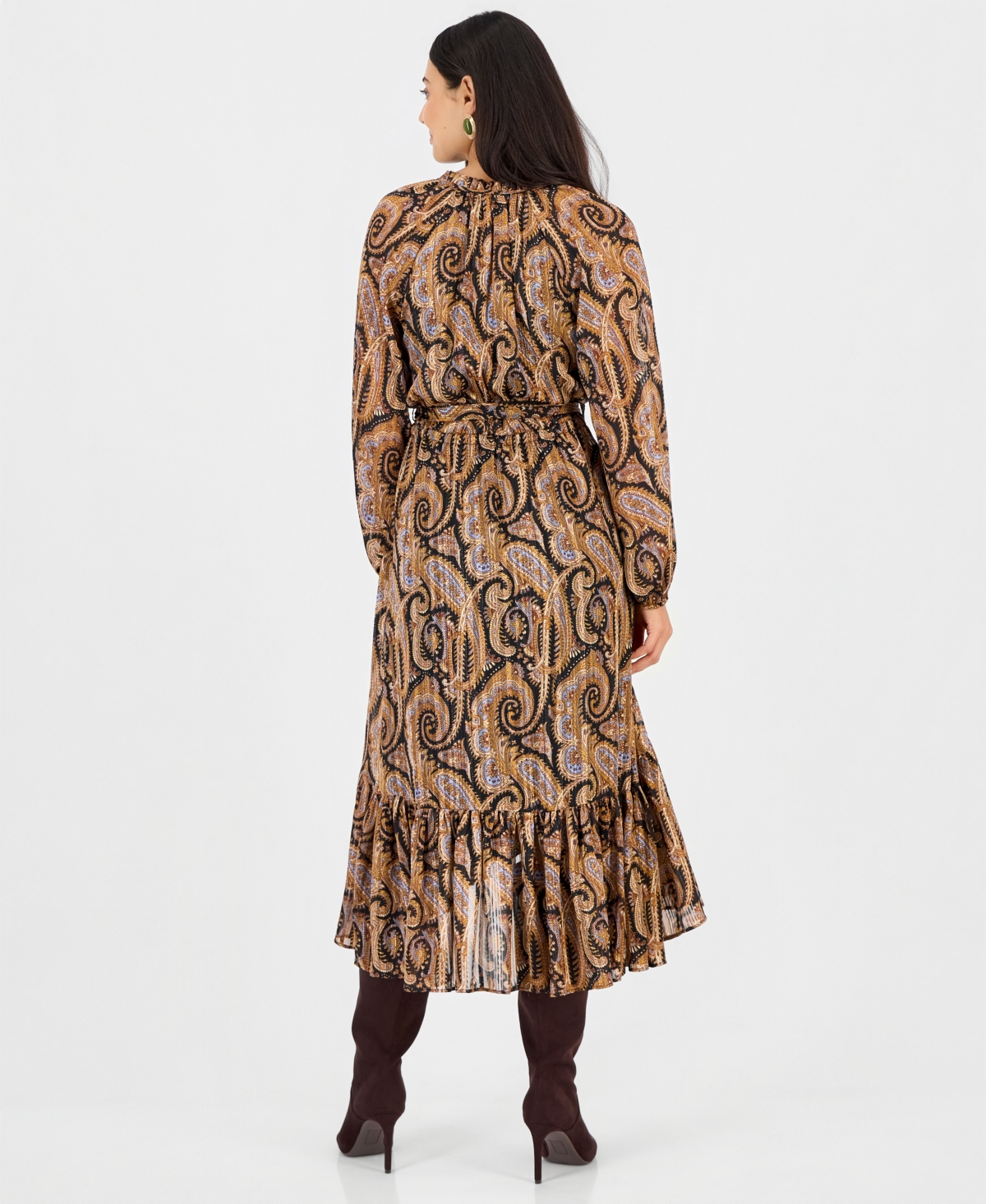 I.n.c. International Concepts Petite Long-Sleeve High-Low Chiffon Dress, Macy's Exclusive