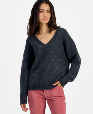 Women's Marled Long-Sleeve V-Neck Pullover