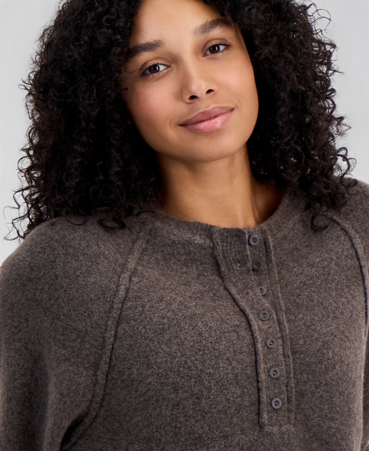 And Now This Women's Henley Long-Sleeve Relaxed-Fit Sweater, Macy's Exclusive