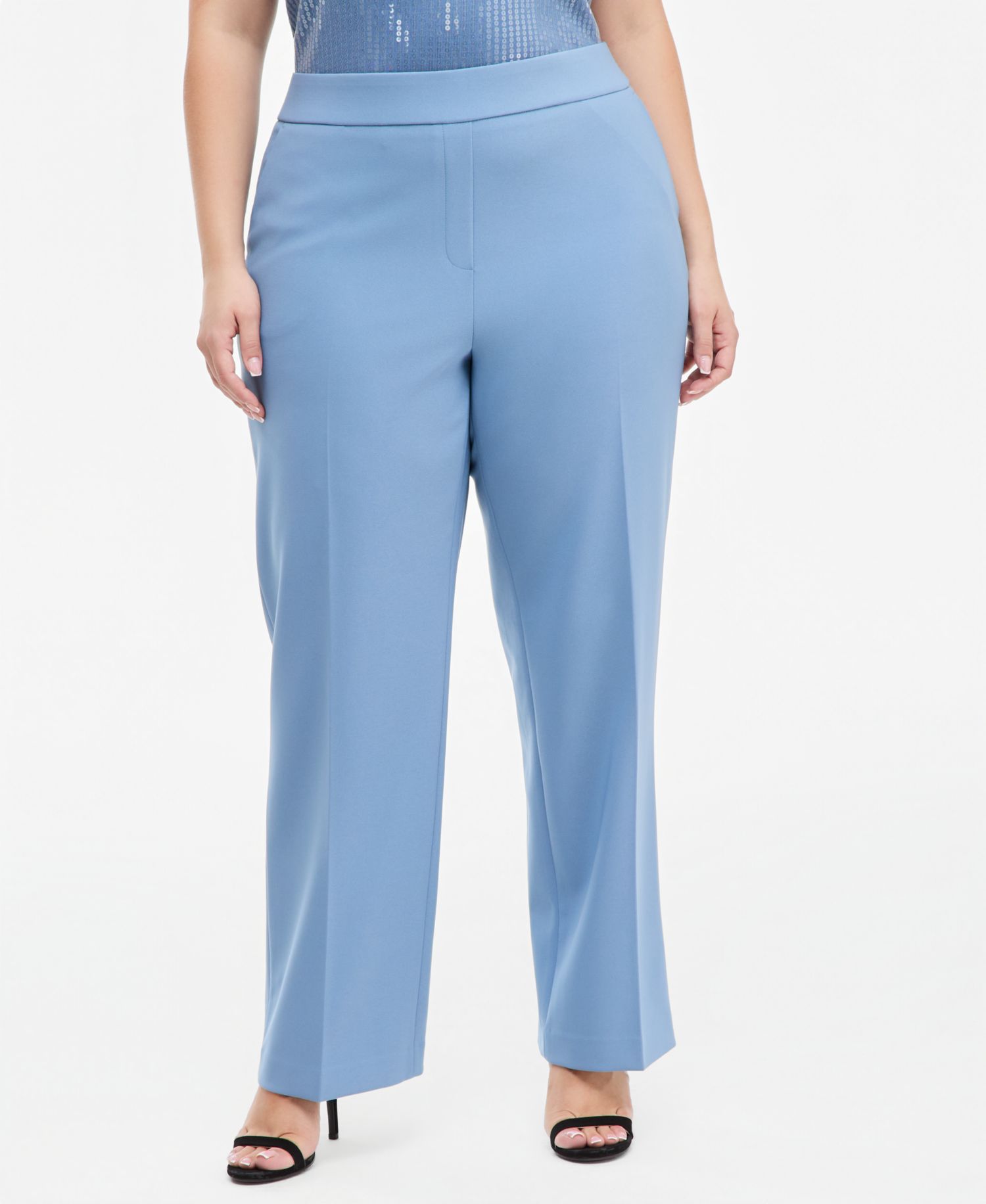 Plus Size Wide-Leg Pull-On Pants