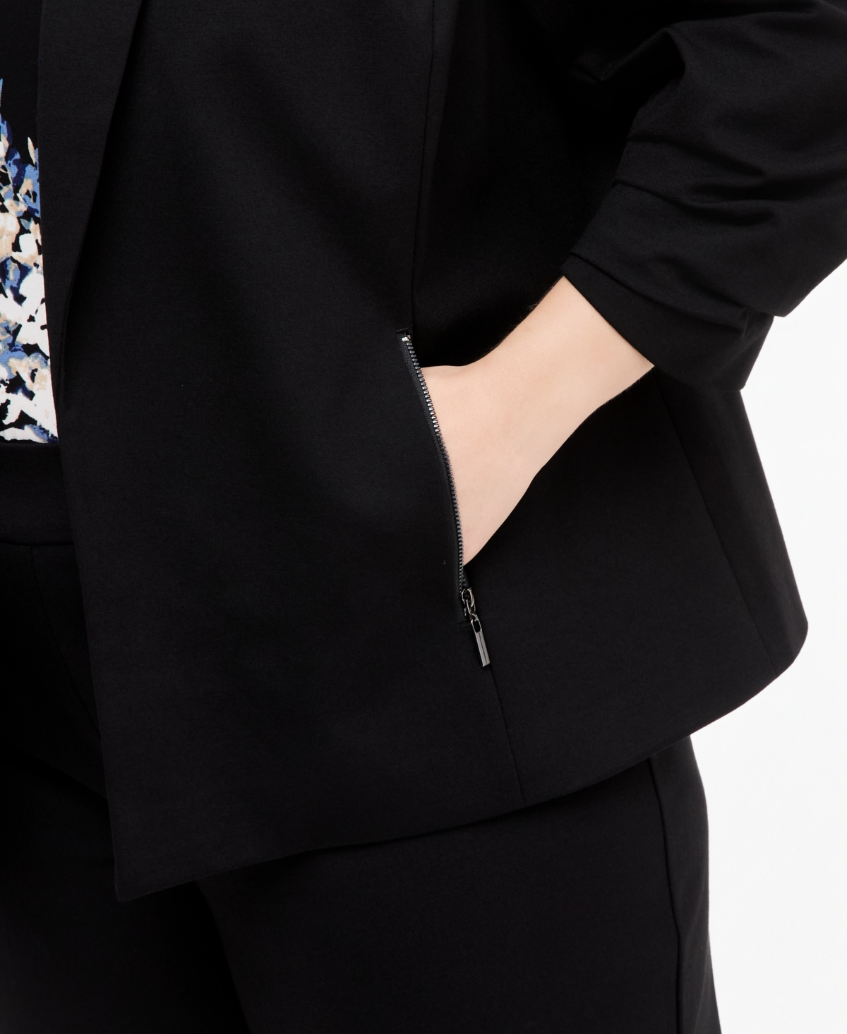 Anne Klein Essentials Plus 3/4-Sleeve Open Front Jacket