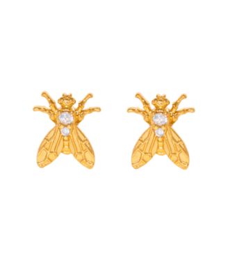 Crystal Shoo Fly Stud Earrings