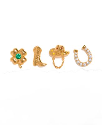 Crystal Western Charm Stud Earrings Set