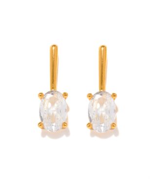 Crystal Cancun Oval Bar Stud Earrings