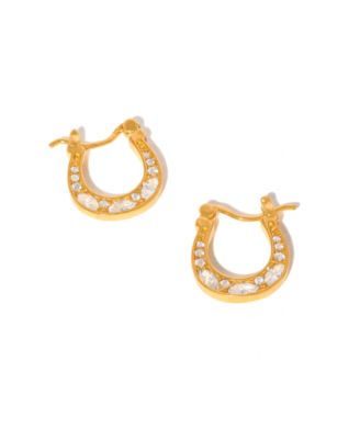 Crystal Horseshoe Hoop Earrings